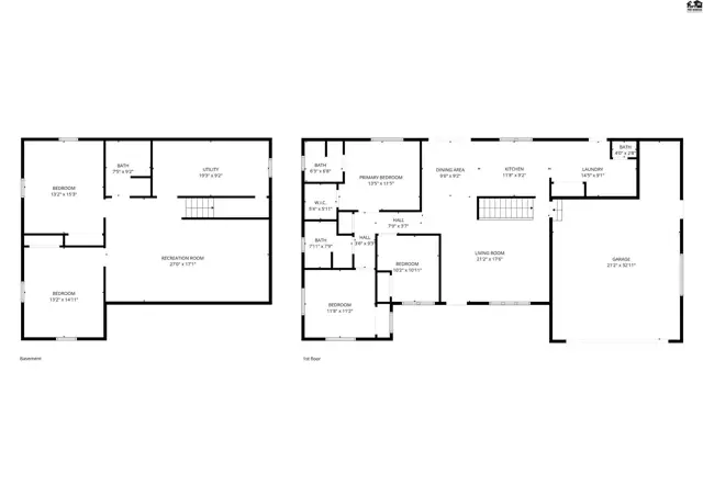 Floor plan shows a multi-level home with bedrooms, bathrooms, living areas, and a garage.