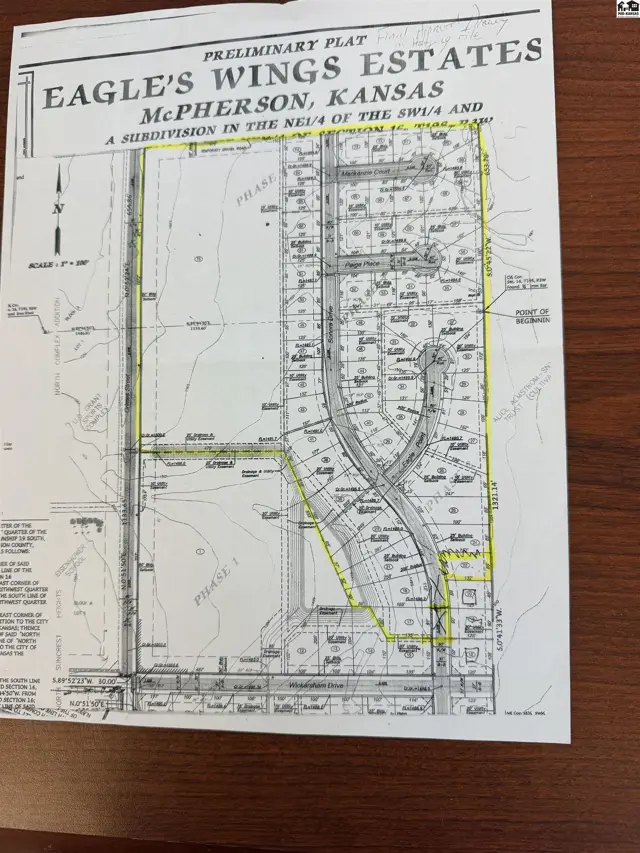 This preliminary plat shows subdivided lots with street layouts and property lines.